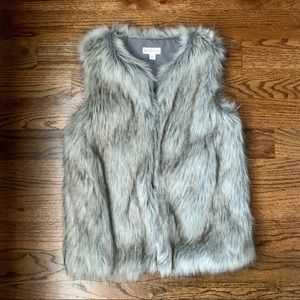 Gray Faux Fur Vest